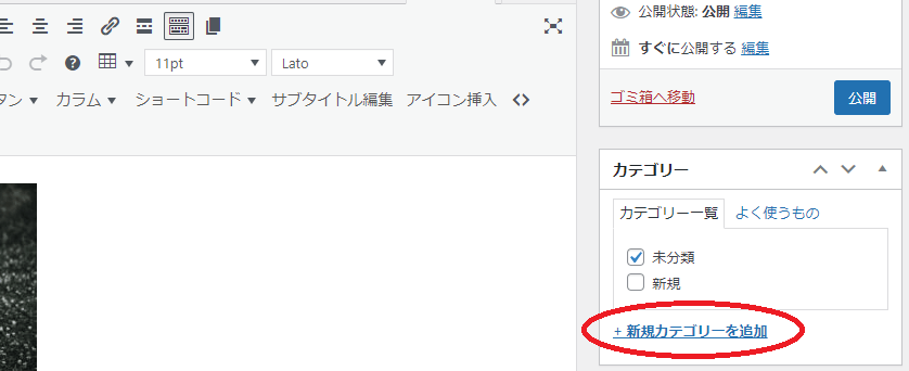 新規カテゴリーを追加